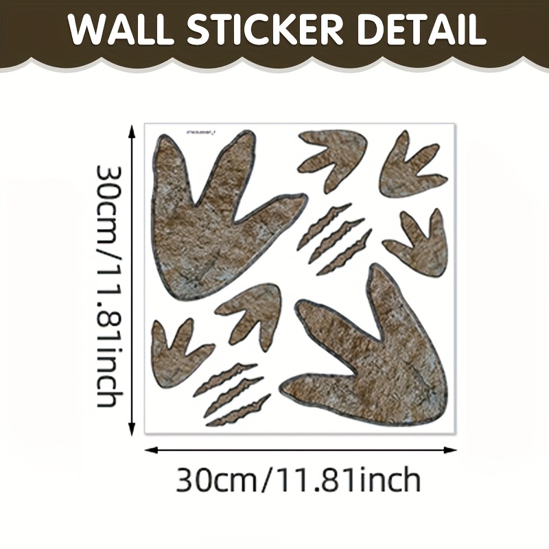 1 Dinosaur Footprint Floor Sticker - Peel And Stick Track Decals - Removable Vinyl Wall Stickers Suitable For Home Decoration In Living Rooms And Bedrooms
