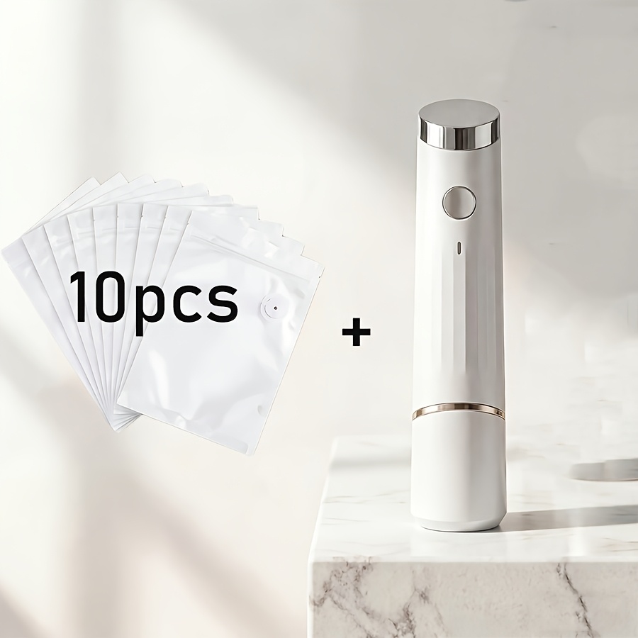 TEMU Sealer For Food (vacuum Sealer Machine + 10 Reusable Vacuum Bags) Powerful Handheld Vacuum Sealer Machine, Seal Meal Saver, Portable Food Sealer