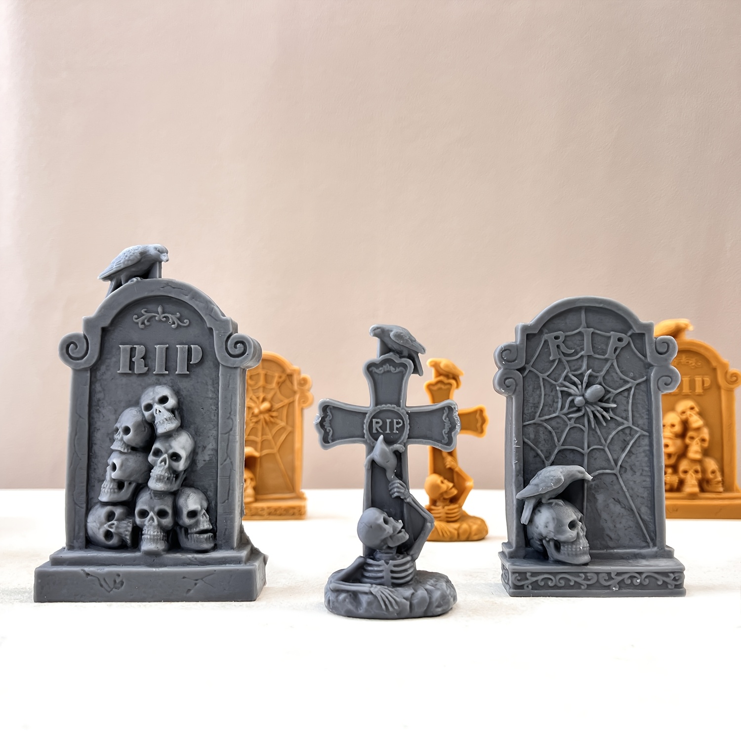 molde de silicona de resina, molde de silicona de   de   pequeño, decoración para   de halloween, arreglo de   de escritorio, molde de adorno, molde de regalo de navidad   para resina epoxi, velas perfumadas,  , cemento, arcilla  