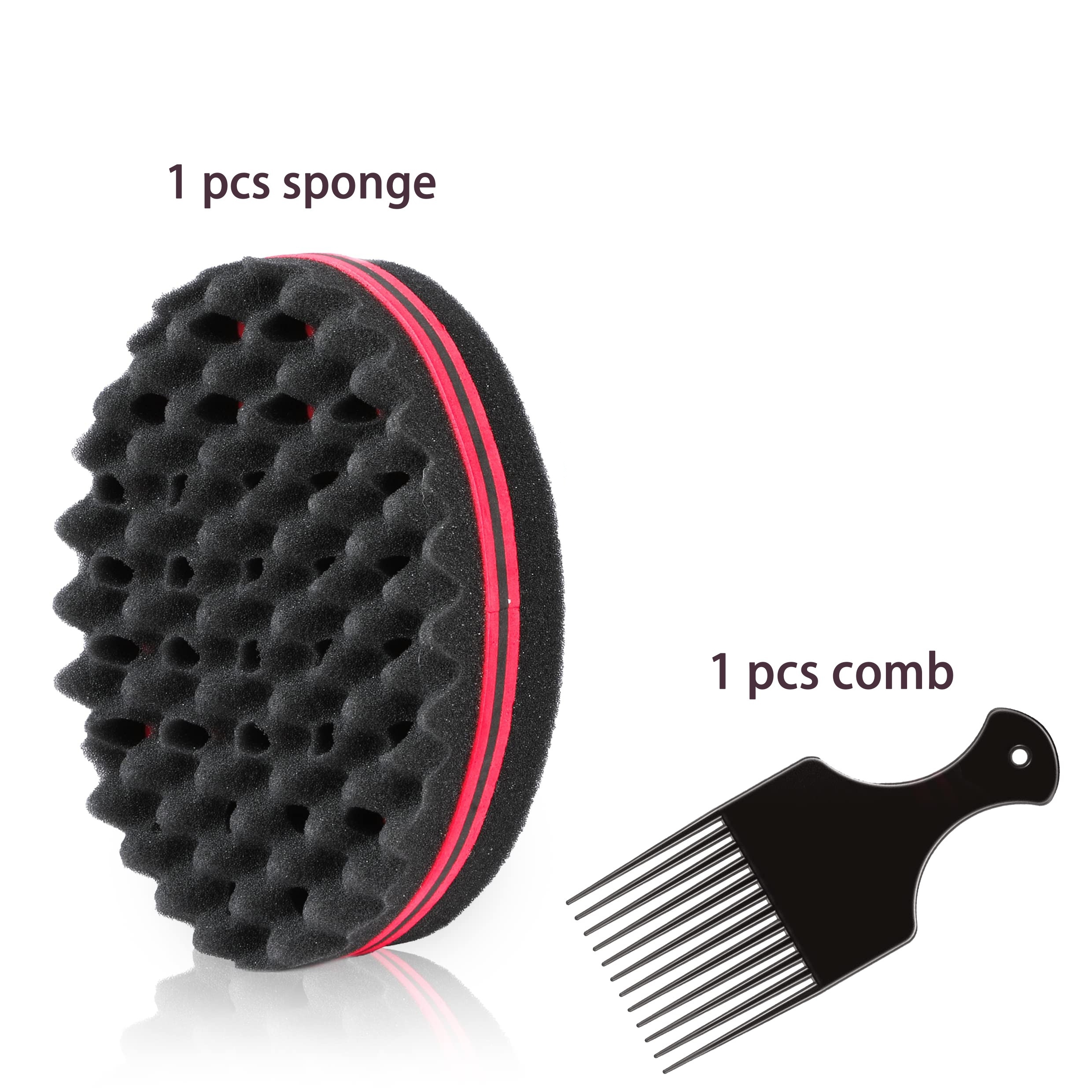 TEMU 1 Éponge à cheveux Magic Twist, 1 Peigne, Brosse à cheveux de coiffeur, Outil de coiffure pour boucles afro, , dreadlocks