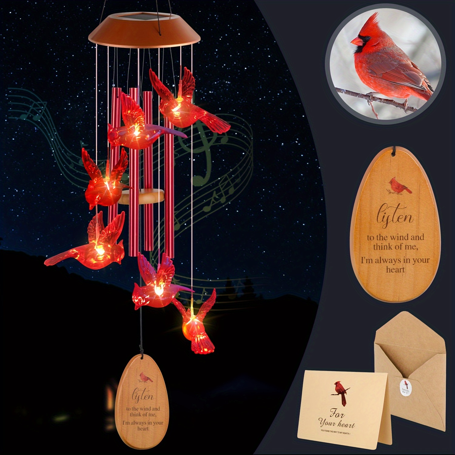 

Wind Chime, Solar Wind Chime, Sympathy Wind Chime, Memorial Wind Chime, Gifts For Mom, Wind Chimes For Outside, Memorial Wind Chimes For Loss Of Sympathy Wind Chimes