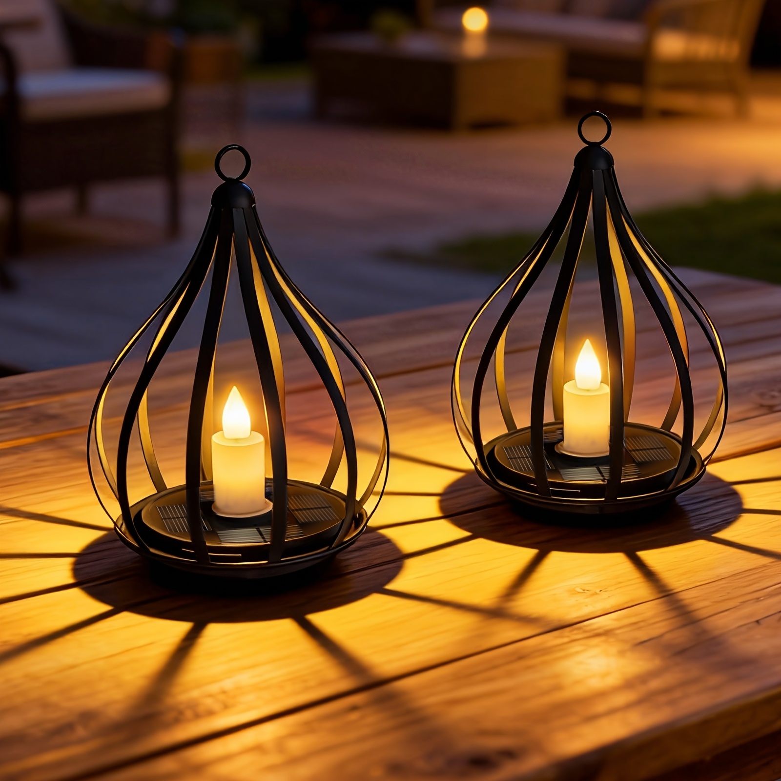 E-shop Hängende Solar-Lichterkette für den Außenbereich (Tropfenförmig), dekorative Solar-Gartenleuchte aus Metall für den Außenbereich, geeignet zur