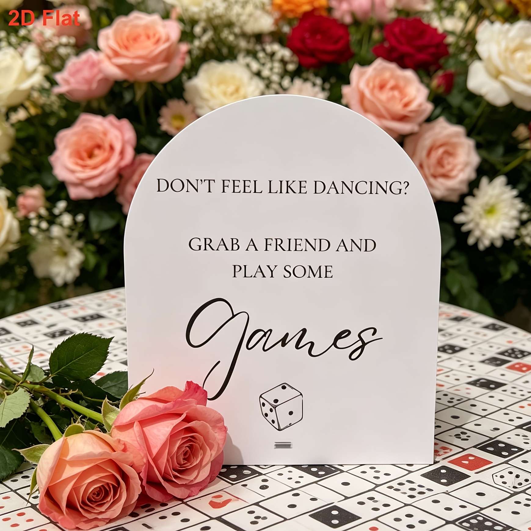 TEMU 2d Flat, 1pc Acrylic Don't Feel Like Dancing Sign, Grab A Friend And Play Some Games, Party Birthday Wedding Party Decor, 2d Flat halloween