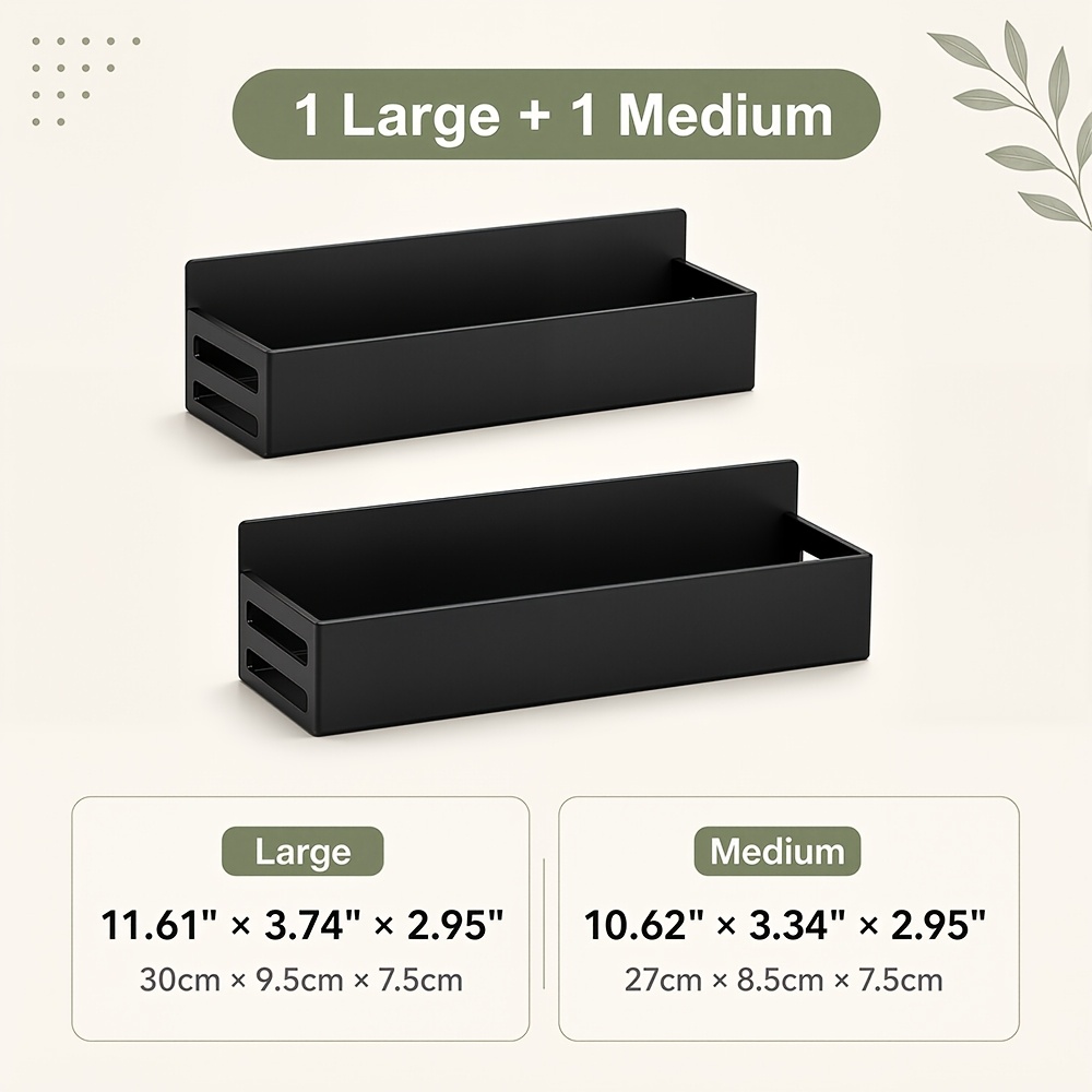 TEMU 2/4-pack Magnetic Storage Rack Organizers For Refrigerator, Carbon Steel No-drill Removable Fridge Storage Baskets For Kitchen, Laundry Room,