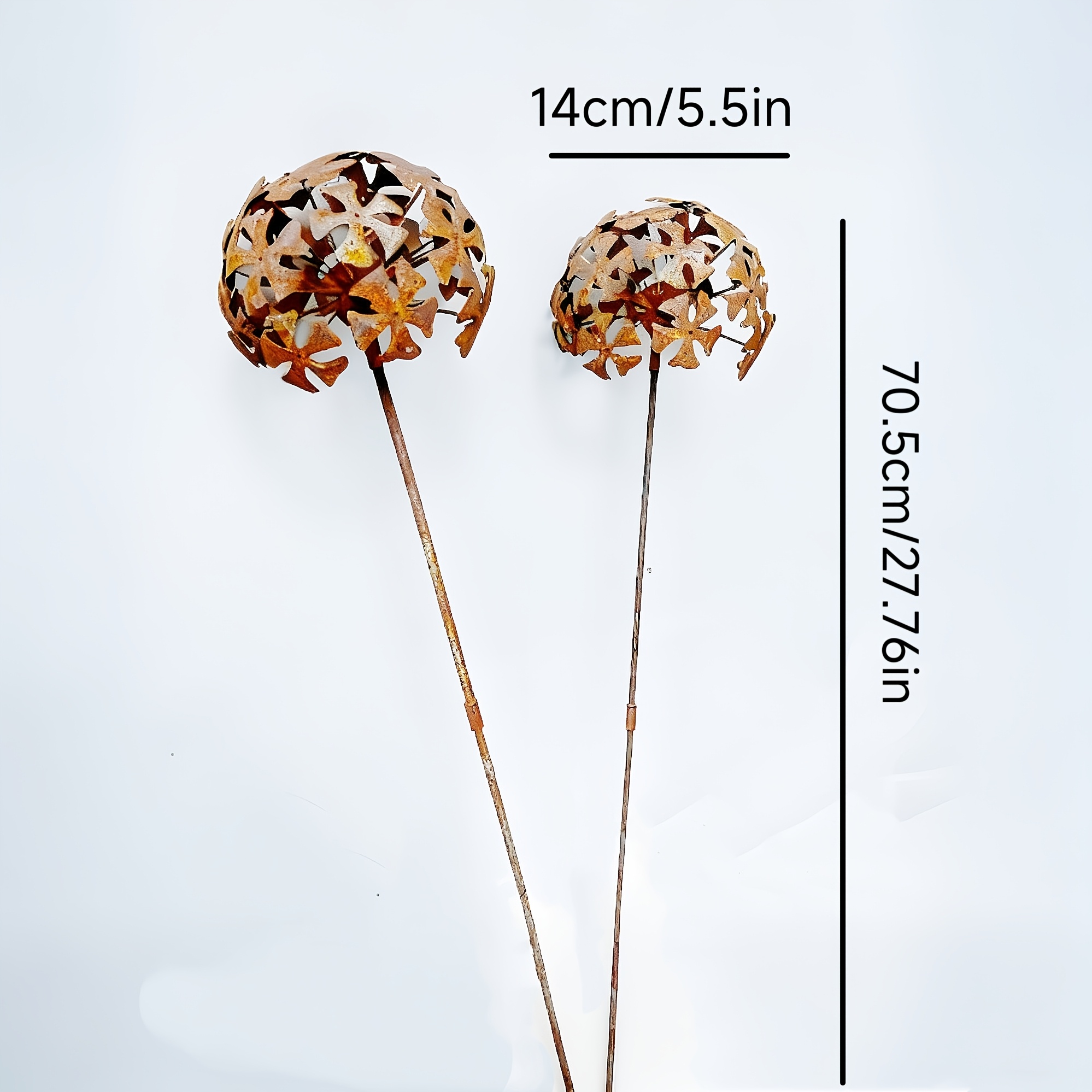 TEMU [3d] 2pcs Set Of Outdoor Rusted Metal Garden Decor, Garden Sign, Metal Stake, Garden Insert Sign, Garden Decoration, For Outdoor Yard Decor,