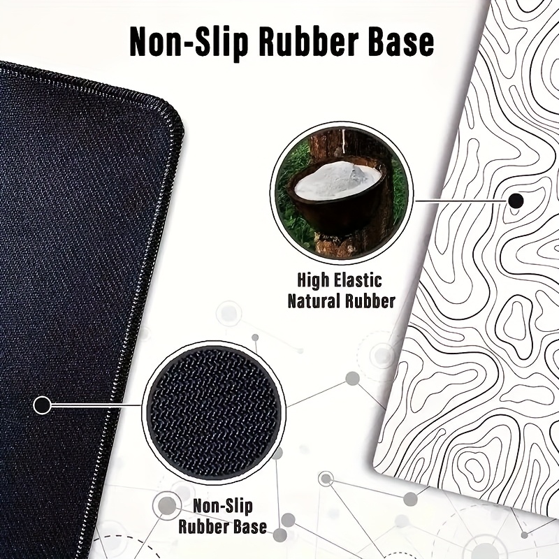 topographic mouse pad white extended gaming mouse pad topographic desk mat laptop desktop decoration writing pad suitable for work games office home topographic contour Product details 1