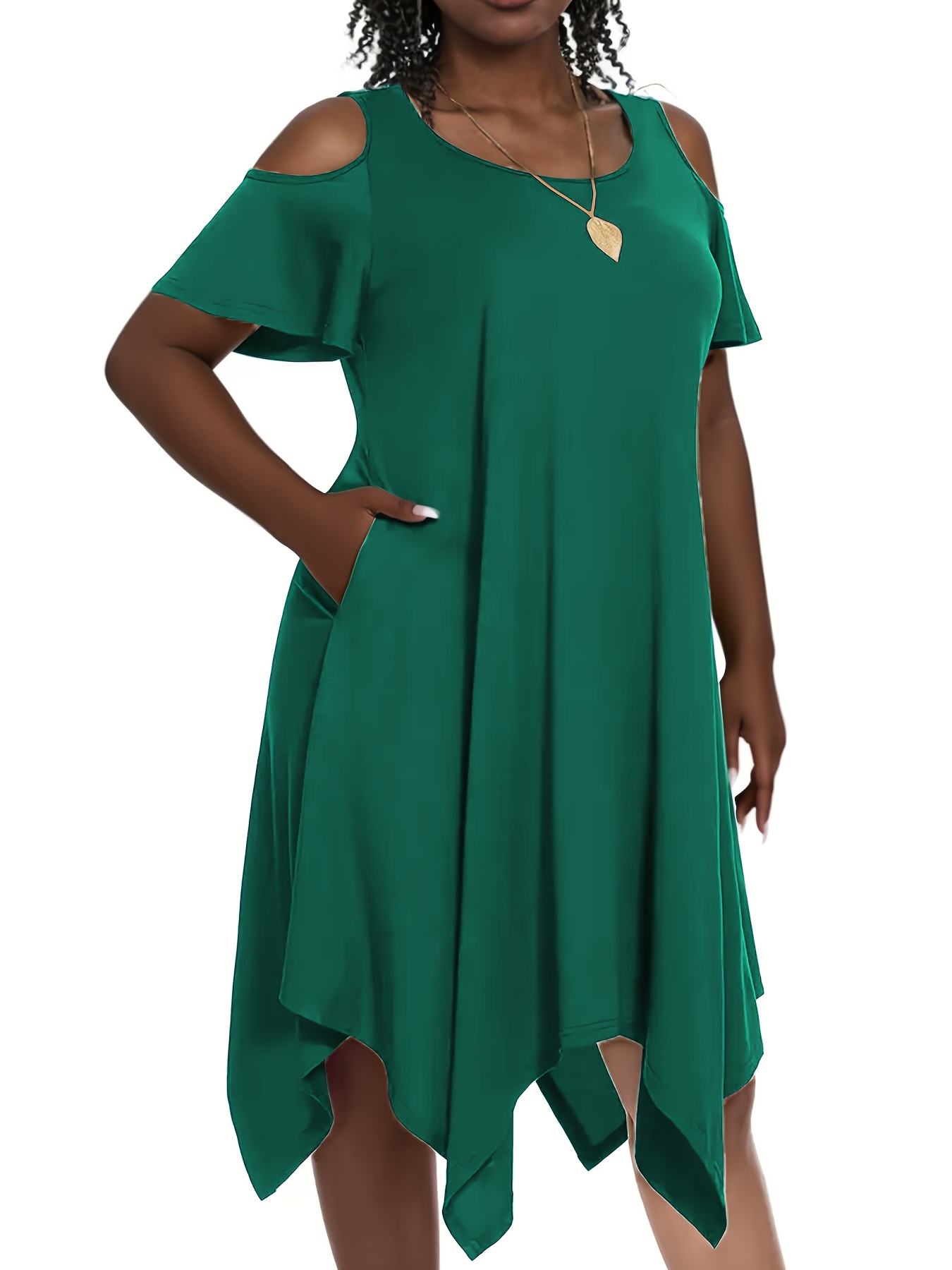 donna karan new york women's a-line halter midi dress Asymmetric Hem Midi Dress Plus Size – Pastel by Vivienne main image 0