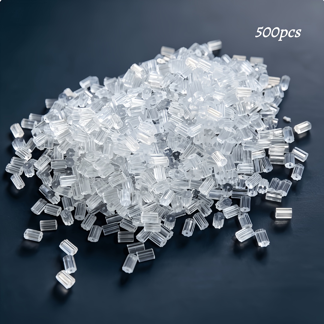 TEMU 500 pezzi Tappi per orecchie trasparenti a forma di rana in gelatina, anti-caduta, anti-allegra, tappi per orecchini in plastica, accessori per