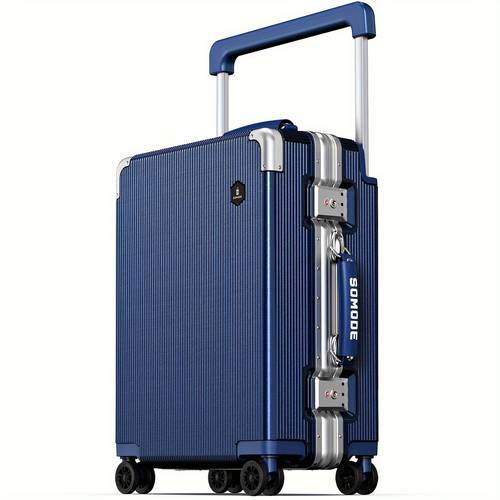 la series carry on luggage 20inch wide handle suitcase hardshell with aluminum frame supper spinner wheels business travel carry on luggage