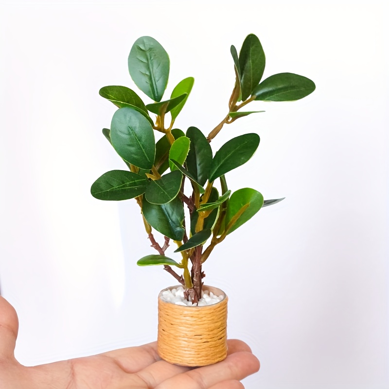 Image of 1/6 Miniature Potted Artificial Plant, A Realistic -down Plant Model :6 Ratio, Complete With Pot. Ideal For Desktop Decoration, Birthday Gifts, Or As A Prop For Photography.