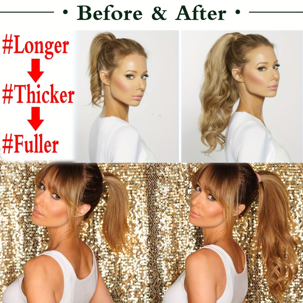 1pc   ponytail hair extension multi layered synthetic hairpiece with drawstring natural looking soft smooth texture for women daily     ponytail hair piece versatile hairpiece secure drawstring attachment details 6