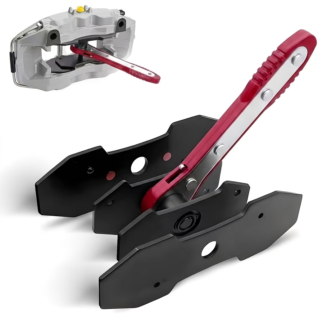 TEMU Ratcheting Brake Caliper Compression Press Tool, Automotive Car Brake Piston Expander Wrench With 2 Steel Plates, Manual Brake Pad Replacement