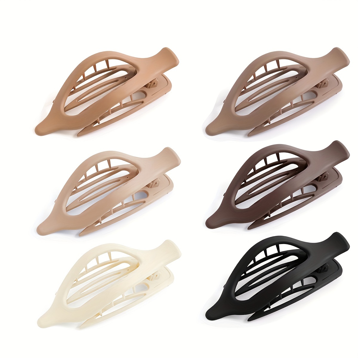 TEMU French Hair Clips - A Set Of 6 Side-slide Curling Clips, Suitable For Girls, , Non-slip, Ideal For Thick Or Thin Hair ()