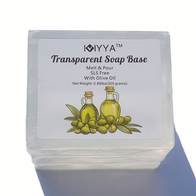 Image of 300g/0.66lbs Glycerin Melt And Pour Soap Base, With Olive Oil, Craft Natural For You And , Unscented, Moisturizing Formula For Types
