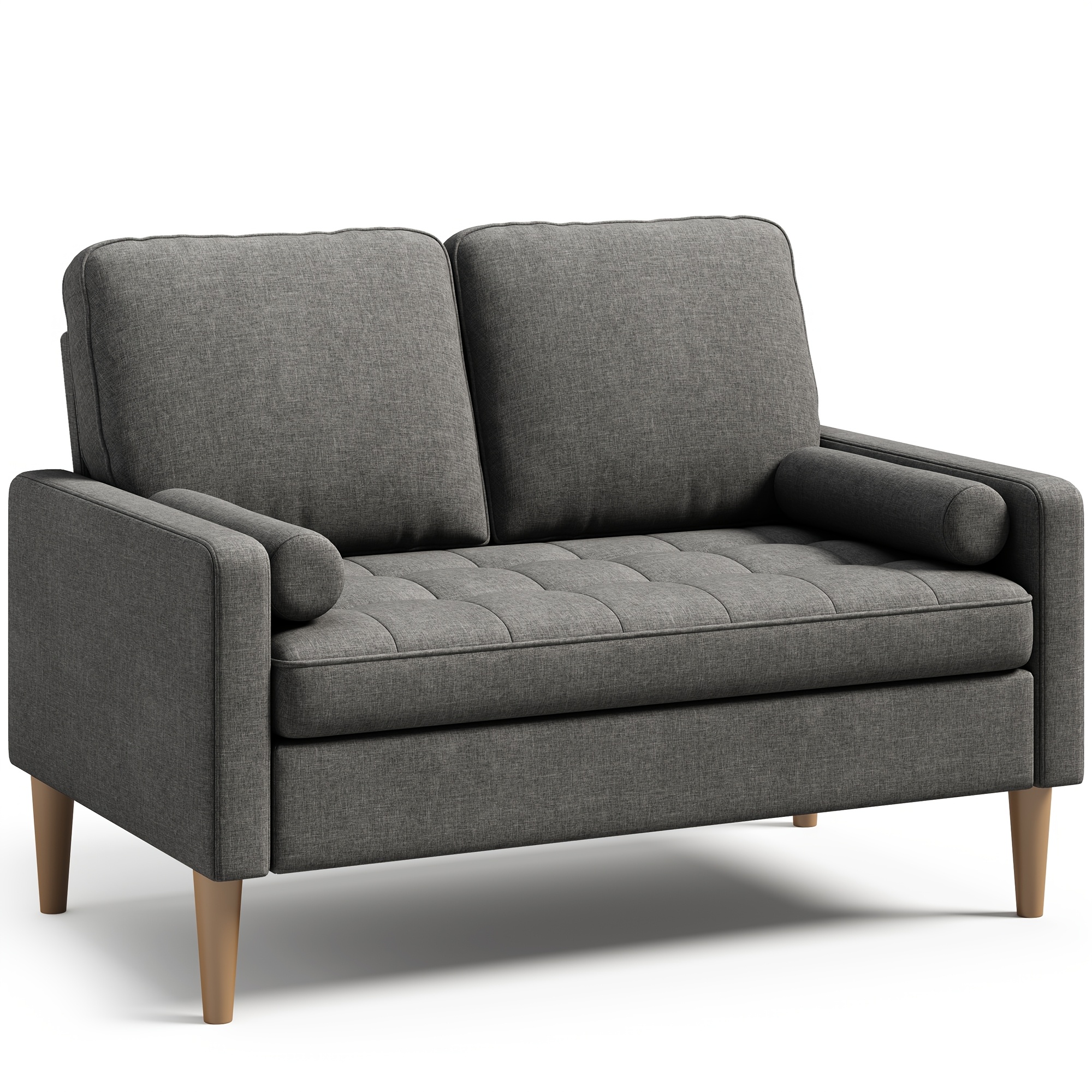 Image of Two-seater Sofa, Comfortable Spring Cushions, 18cm Storage Space Under Sofa, Easy To Clean, Ideal For Small Apartments, Easy Assembly, Dark Gray/light Gray, 121x76x87cm