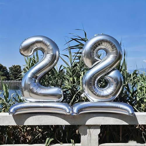 1pc 154 2cm super large standing silvery number balloon 0 9 soft and vibrant colors suitable for indoor outdoor birthday wedding anniversary gender reveal christmas new years eve party decorations