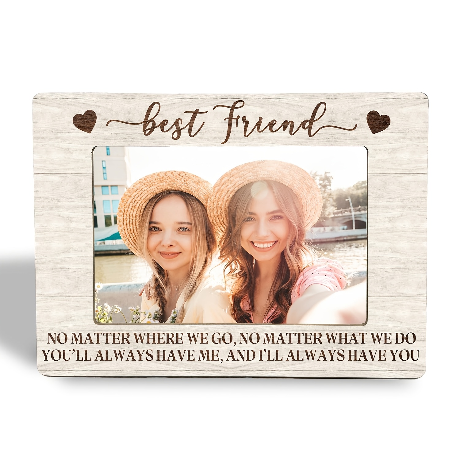 TEMU Cadre Photo en Bois Meilleur Ami, un Cadre Commémoratif pour une Solide, Convient pour la Décoration de Bureau à ou pour de Amis, un Cadeau