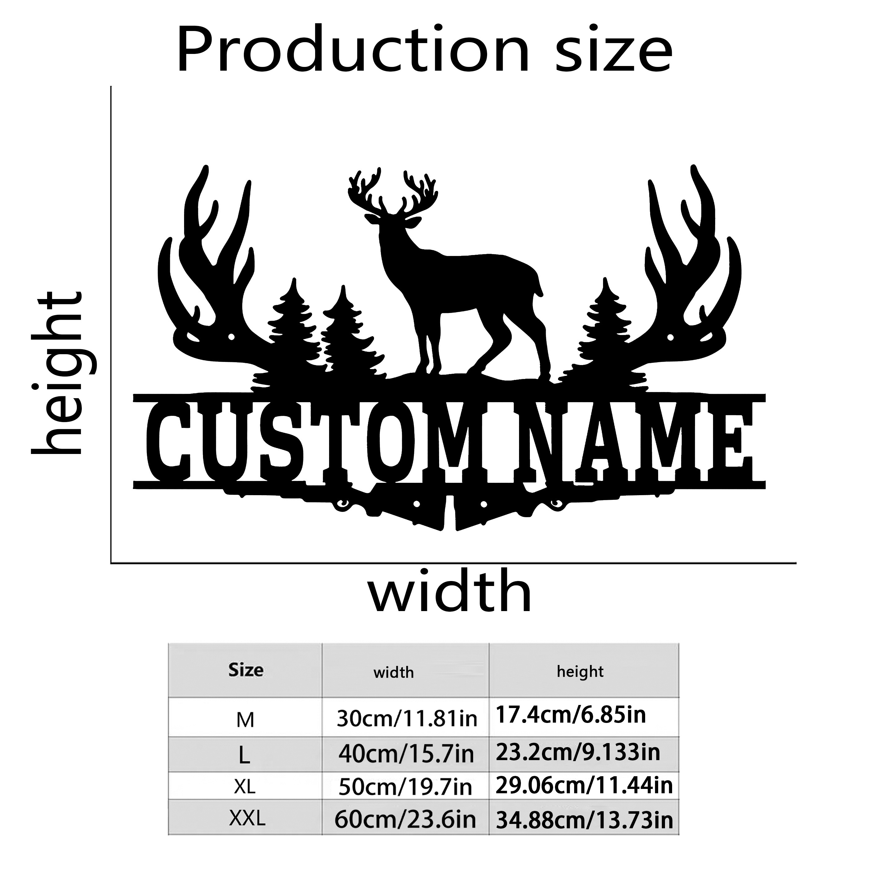 Customizable Metal Elk Silhouette Wall Art, Personalized Family Name Metal Sign, Decorative Indoor/Outdoor Moose-Themed Metal Plaque, Ideal for Entryway, Garden, Home, Kitchen, Dining Room Decor, Hollow Cut Craft, Event and Party Accent, Unique Holiday Gift - No Electricity Needed