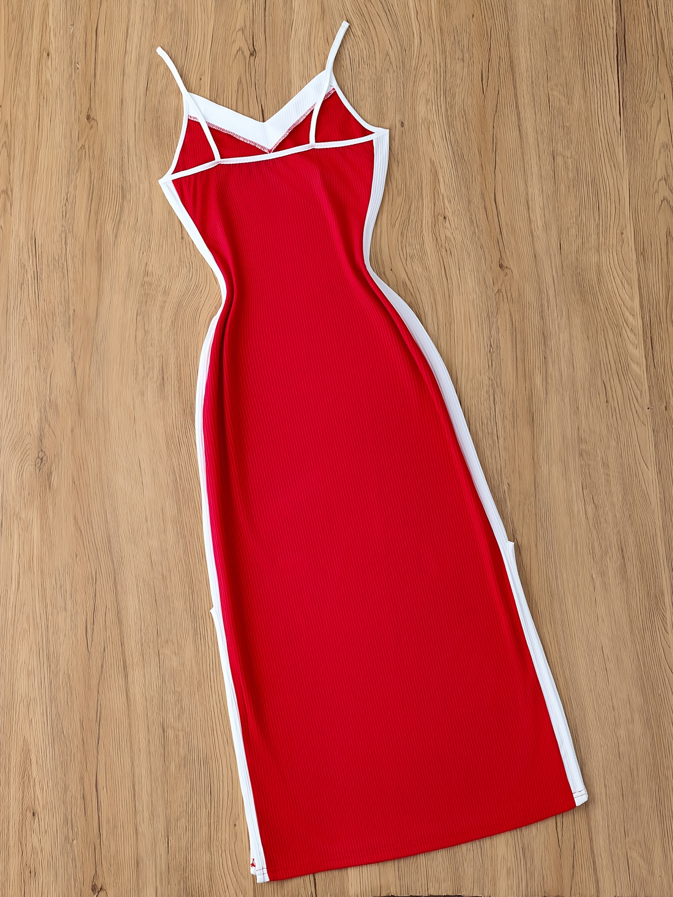 womens dress christmas dress summer suspender color blocking