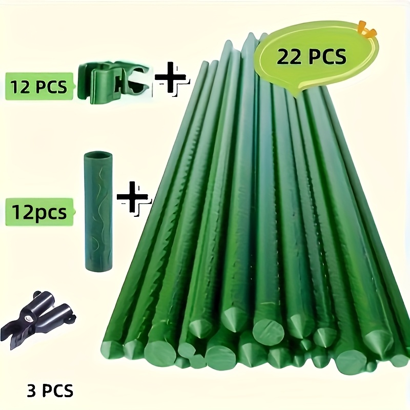 Set Of 49 Versatile Gardening Stakes - A Sturdy , Featuring A Plastic Coating For Anti-oxidation, Easy To Insert Ground, Ideal For Supporting Climbing Plants, Vines, As Well As Fruits And Vegetables