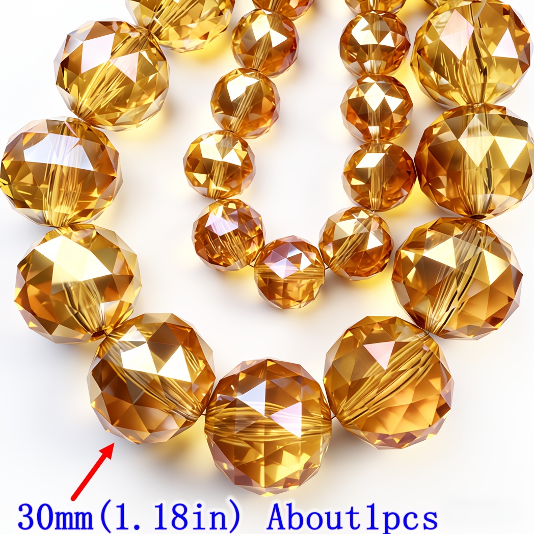 E-shop 30/20 mm Luxuriöse Burgunderrote Große Blumenkugelperlen | 1/2 Stk. Funkelnde Mehrfacettierte Perlen mit Löchern | für DIY Handgefertigte