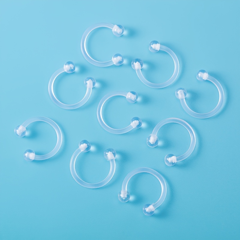 Clear Acrylic Hoop Earrings & Nose Ring Set