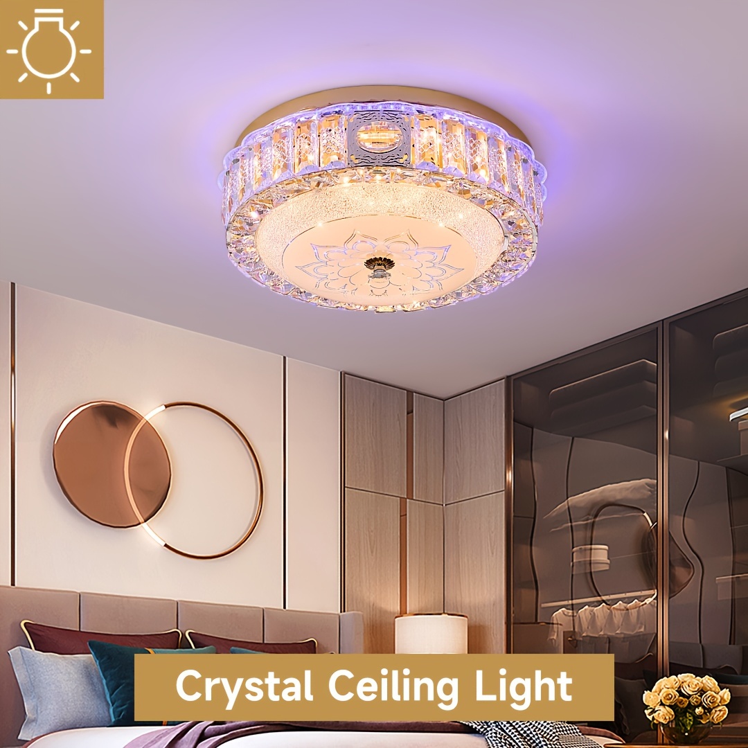 modern led crystal ceiling light color changing leds sleek