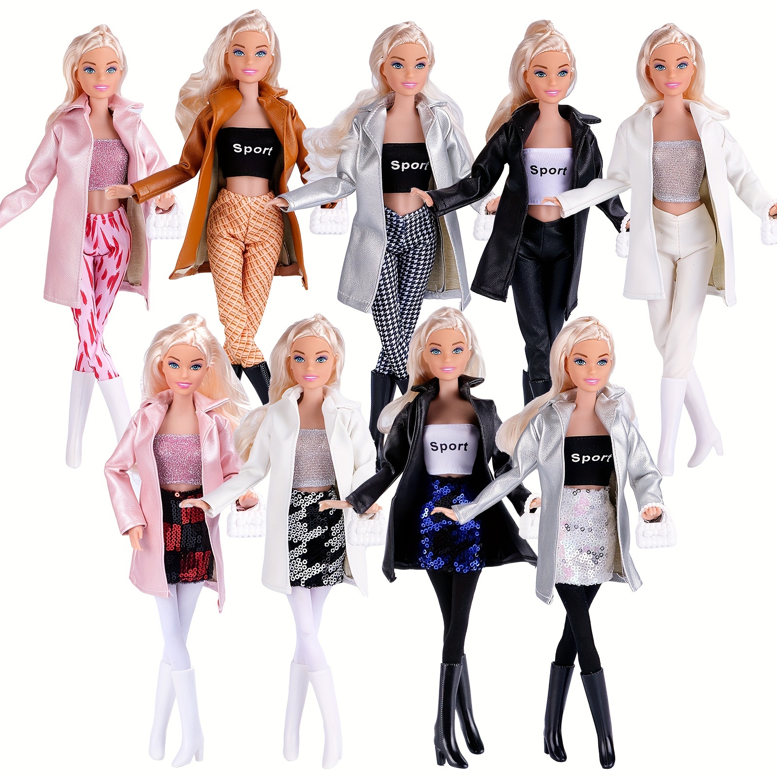 

Timesun Cool Motorcycle-inspired Faux Leather Coat Set For 11.5" Dolls - Colors, Couple's Outfit