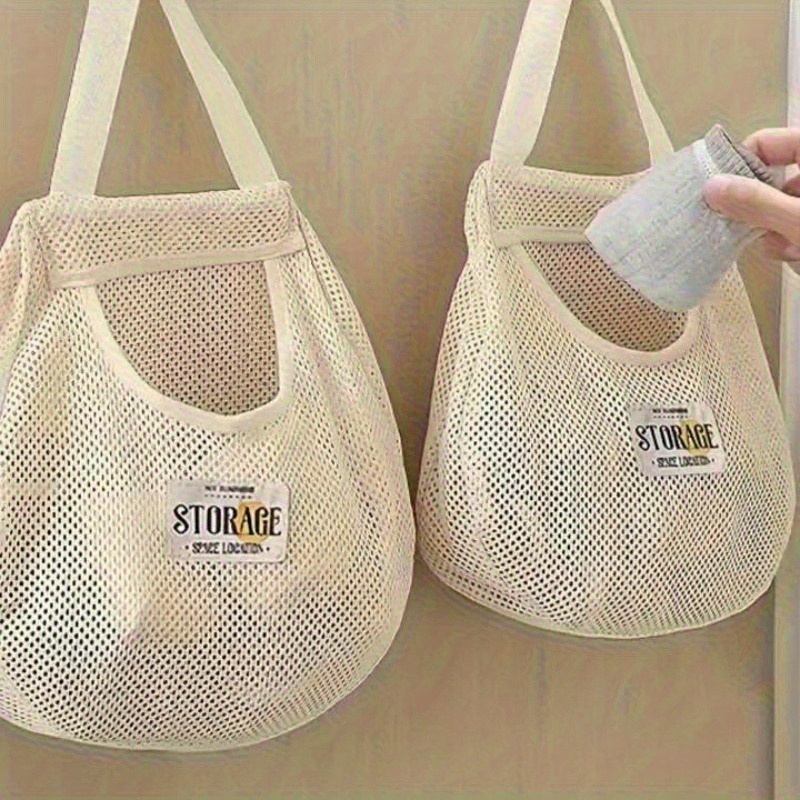 TEMU 2pcs Sacs de Rangement Muraux Japonais - Installation Perçage, Organisateur Suspendu Multi-Usage de Place pour Chaussettes, Cravates,