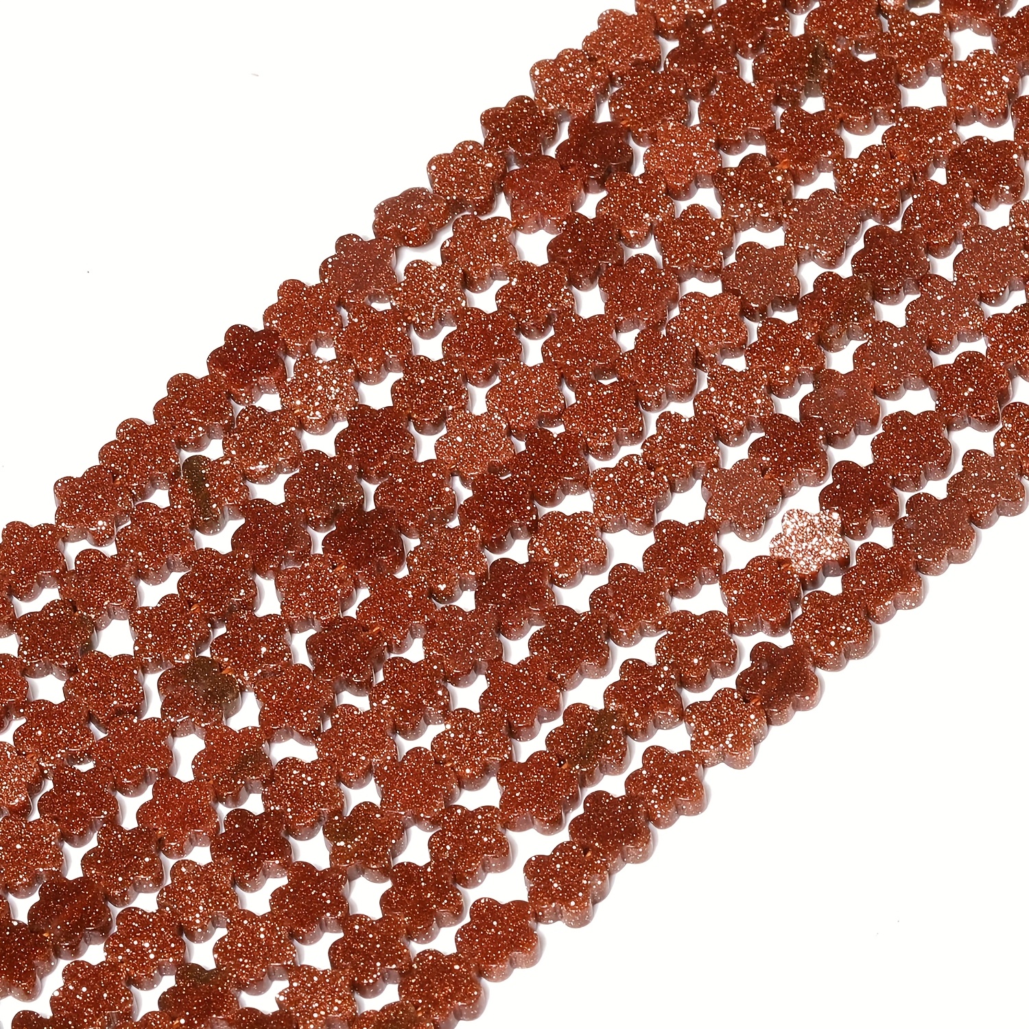Golden Sandstone Flower Beads for Jewelry Making