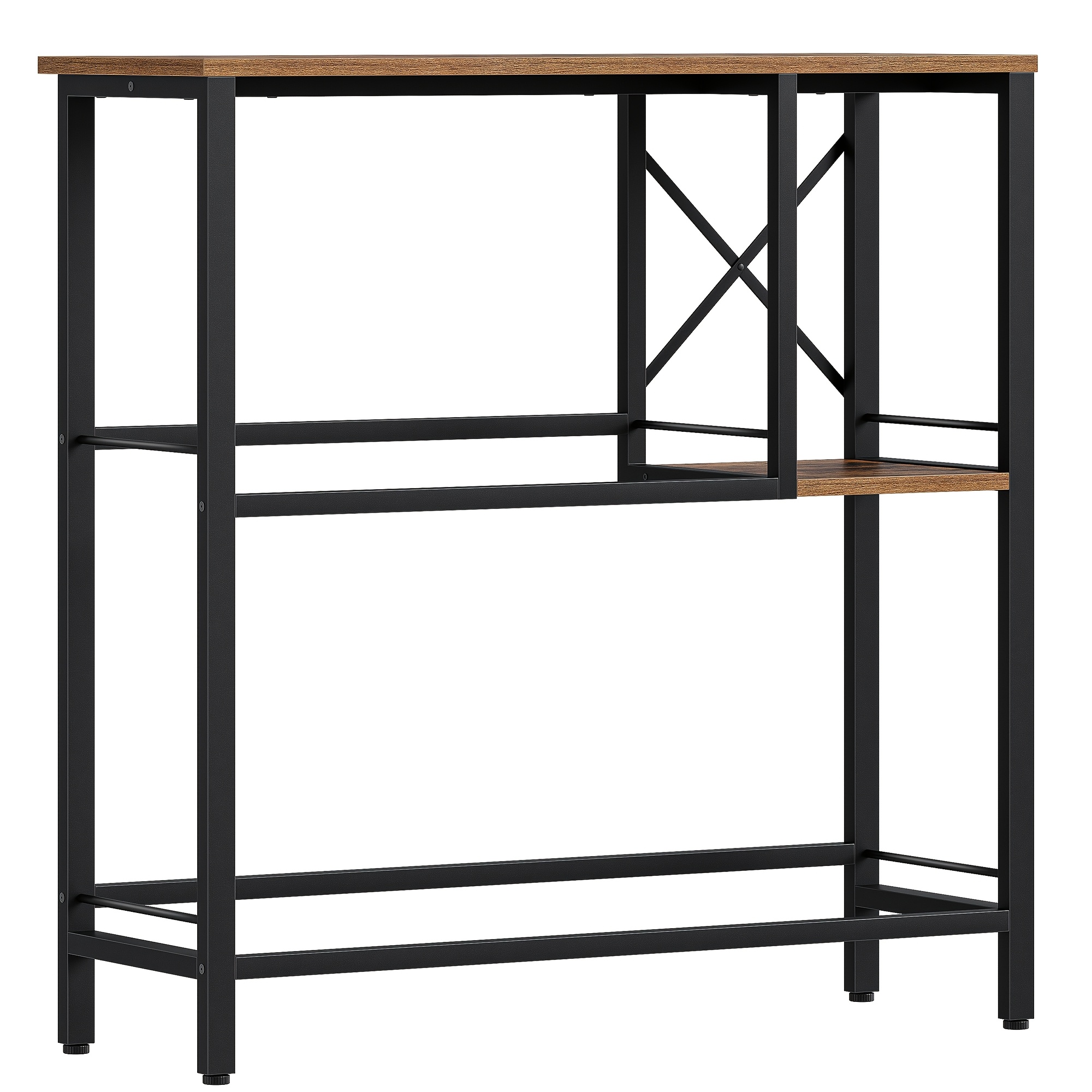 Beverage Crate Rack With Shelf, Freestanding Crate Stand For 6 Crates, Shelf, Beverage Crates, Drinks Rack, Water Crate Rack, Beer Crate Rack, 40 X 110 X 111.5 Cm Brown-black