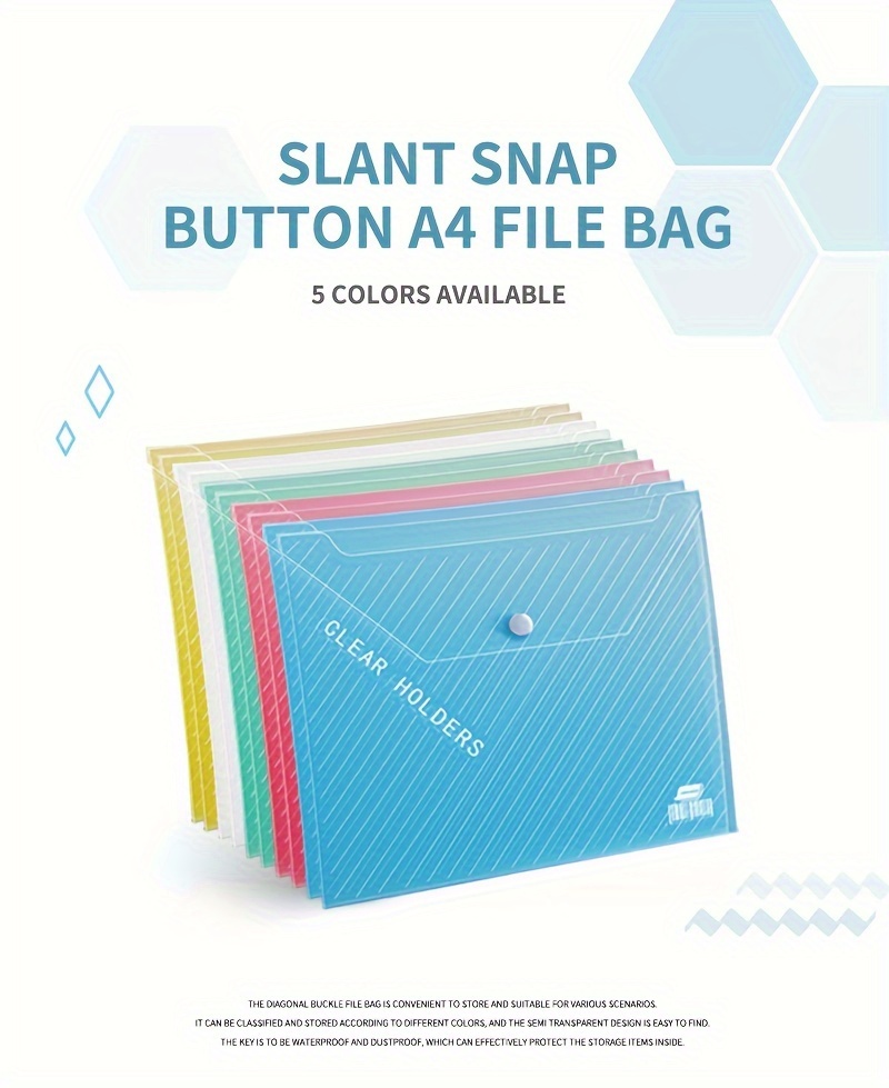 5/10pcs A4 Clear Plastic File Folders - Durable PP Material, Ideal for School & Office Organization, Available in 5/10pcs, 15/25pcs, 35/45pcs, 55pcs, Office Organization | Sleek File Holder | Durable Plastic