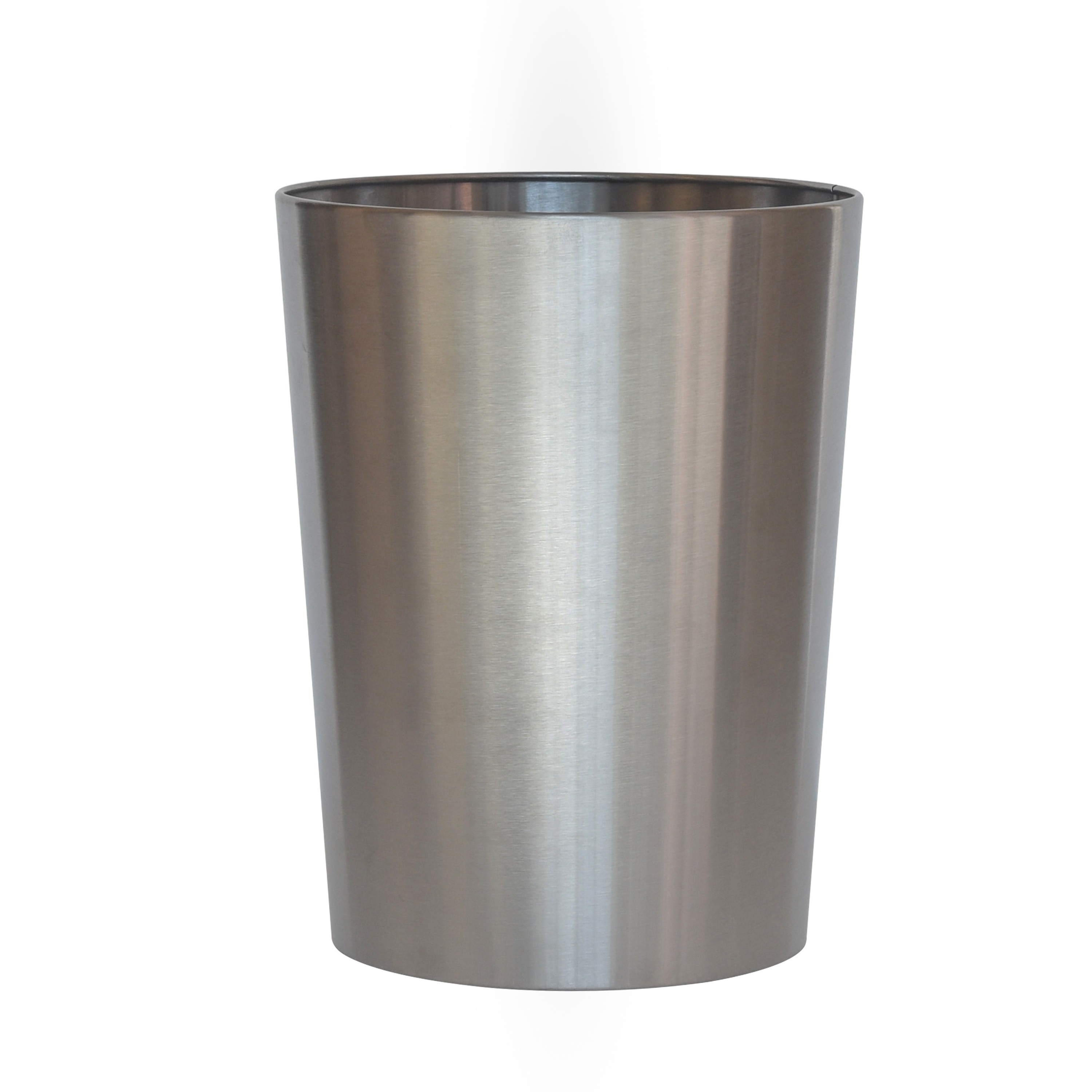 

Brushed Nickel Metal Bathroom Wastebasket - Sleek And Durable 2.2 Gallon Trash Can