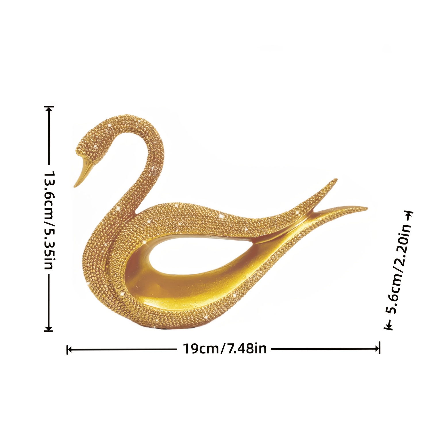 TEMU 1pc Ornement Cygne Brillant Sculpture 3D Décoration Intérieure Résine Artisanat Bureau Créatif Bureau Décoration Bureau Cadeau d'Art Cadeau de