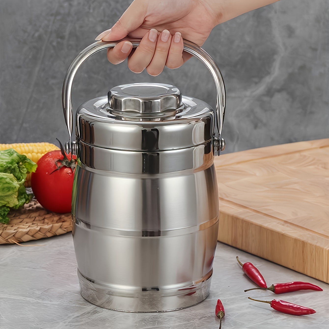 stackable lunch box stainless steel sold on Temu United States
