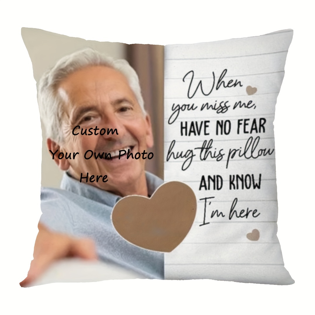 

1pc Super Soft Short Plush 18x18 Inch Pillowcase Personalized Memorial Pillow When You Miss Me Custom Memorial Gift Home Decor Room Decor (cushion Is Not Included)