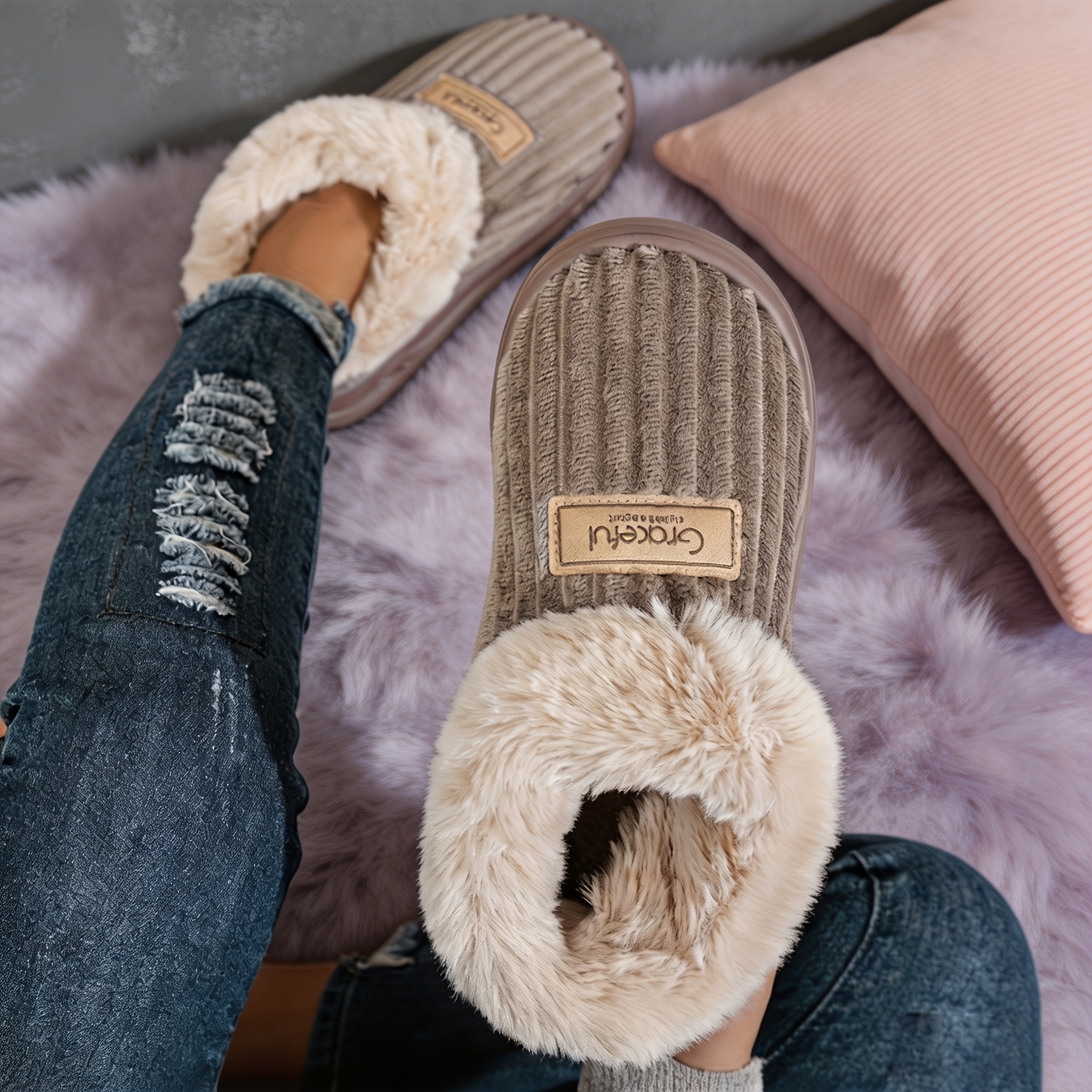 TEMU Fashionable Elegant Warm Fleece Snow Boots, Non-slip, Casual Fleece Snow Boots, Very Suitable For Indoor/outdoor Use, Perfect Gift For Home And