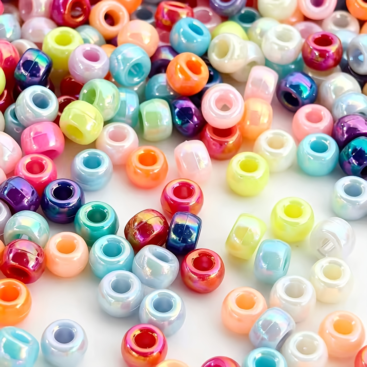 TEMU Large Hole Beads Style, Mixed Colors, 9mm, 119/219pcs. Very Suitable For Bracelets, Necklaces, Earrings, And Other Decorations, As Well As The