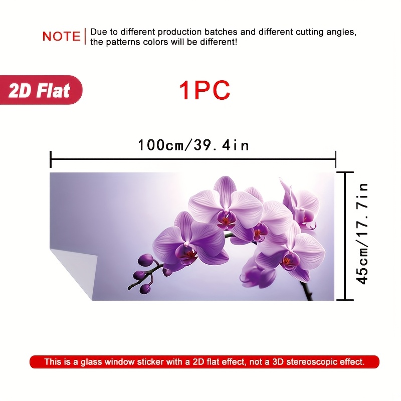 TEMU 1pc 2d Flat Window Sticker Elegant With Stained Glass Window Film, Static Sticker Door And Window Decoration, 39.4 X 17.7 Inches, Suitable For