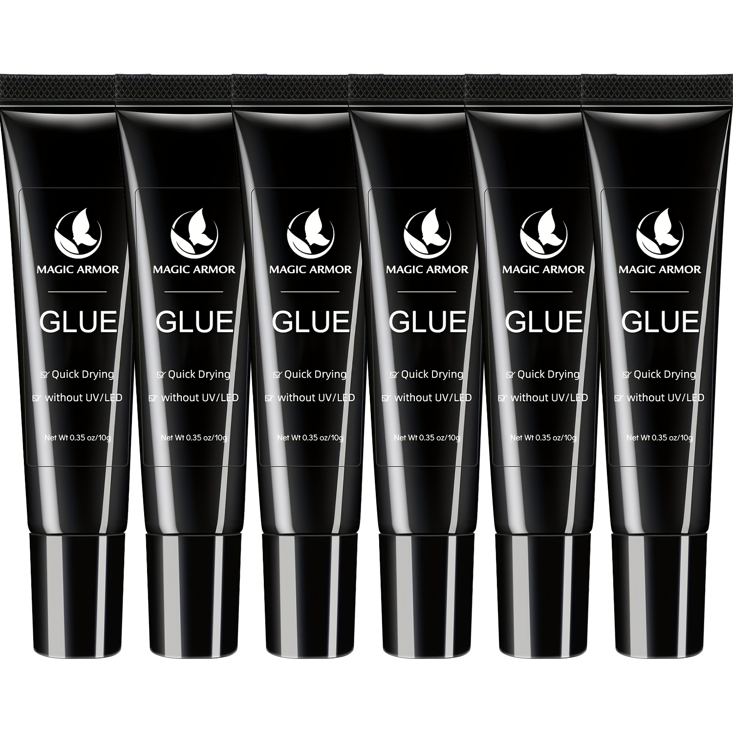 TEMU 6*10g Most Powerful Nail, Quick-drying Nail Glue In , Ideal For Press-on Nails, Ultra-strong Solid Nail Glue That Need Light, Durable