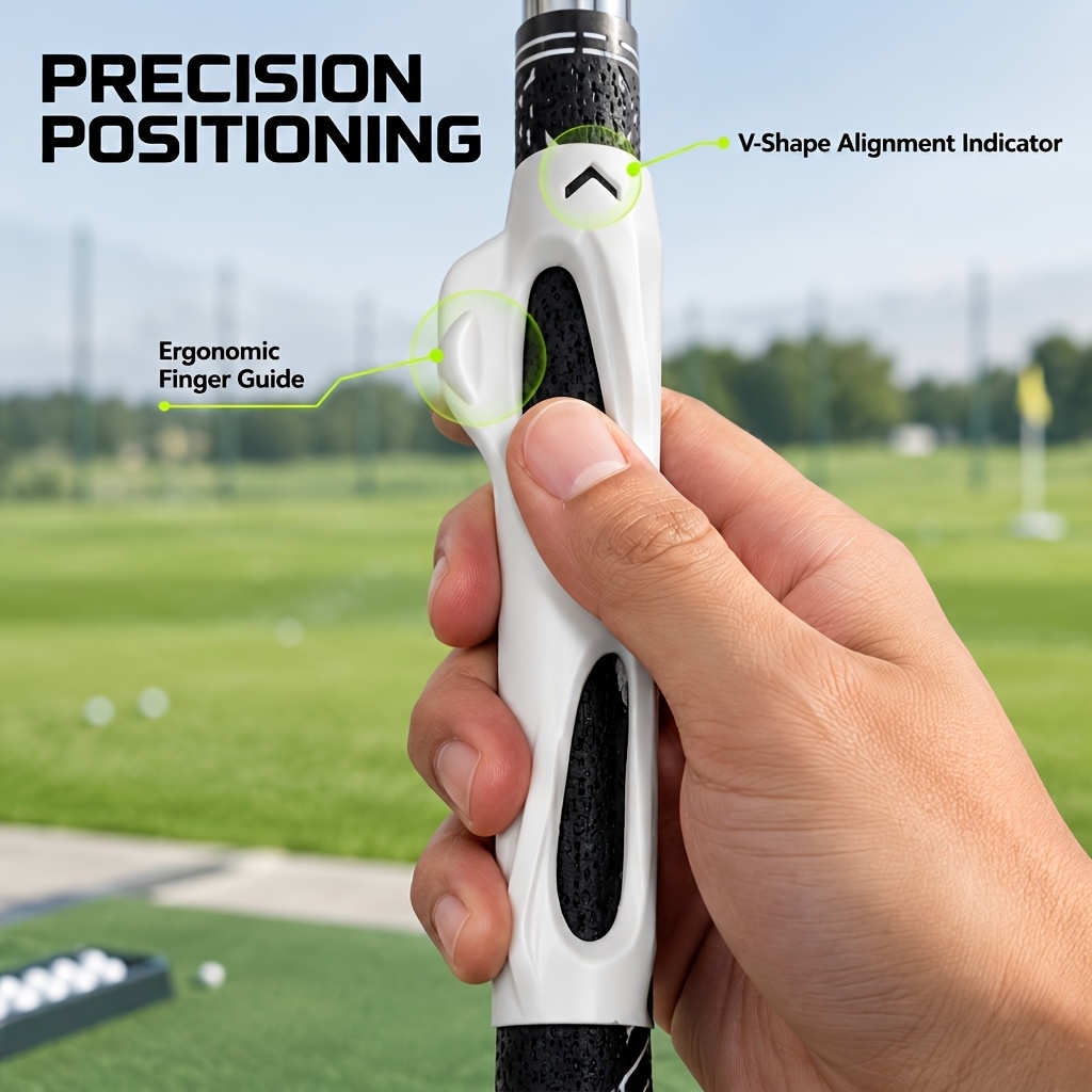 TEMU Golf Grip Trainer, Golf Training Aid, Grip Correction Tool, Swing Practice Tool, Ergonomic Finger Guide To Correct Hand Positioning, Build ,