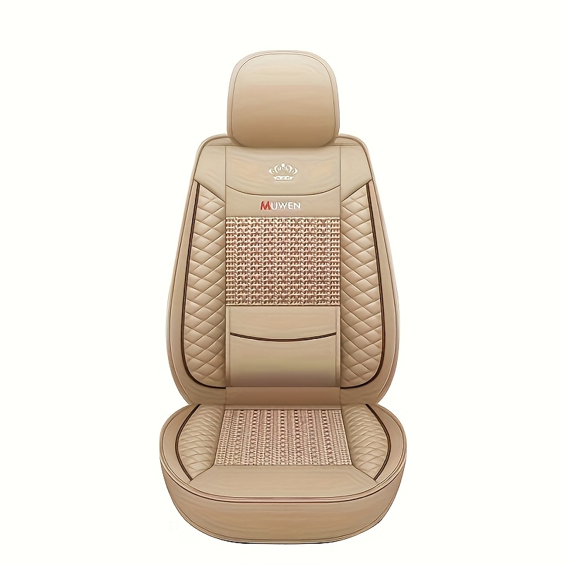 TEMU Quality Crown Braided Single Seat Car Seat Cushion Car Seat Cover Breathable Full Enclosure Summer Cool Seat Cushion Braided Car Seat Cushion