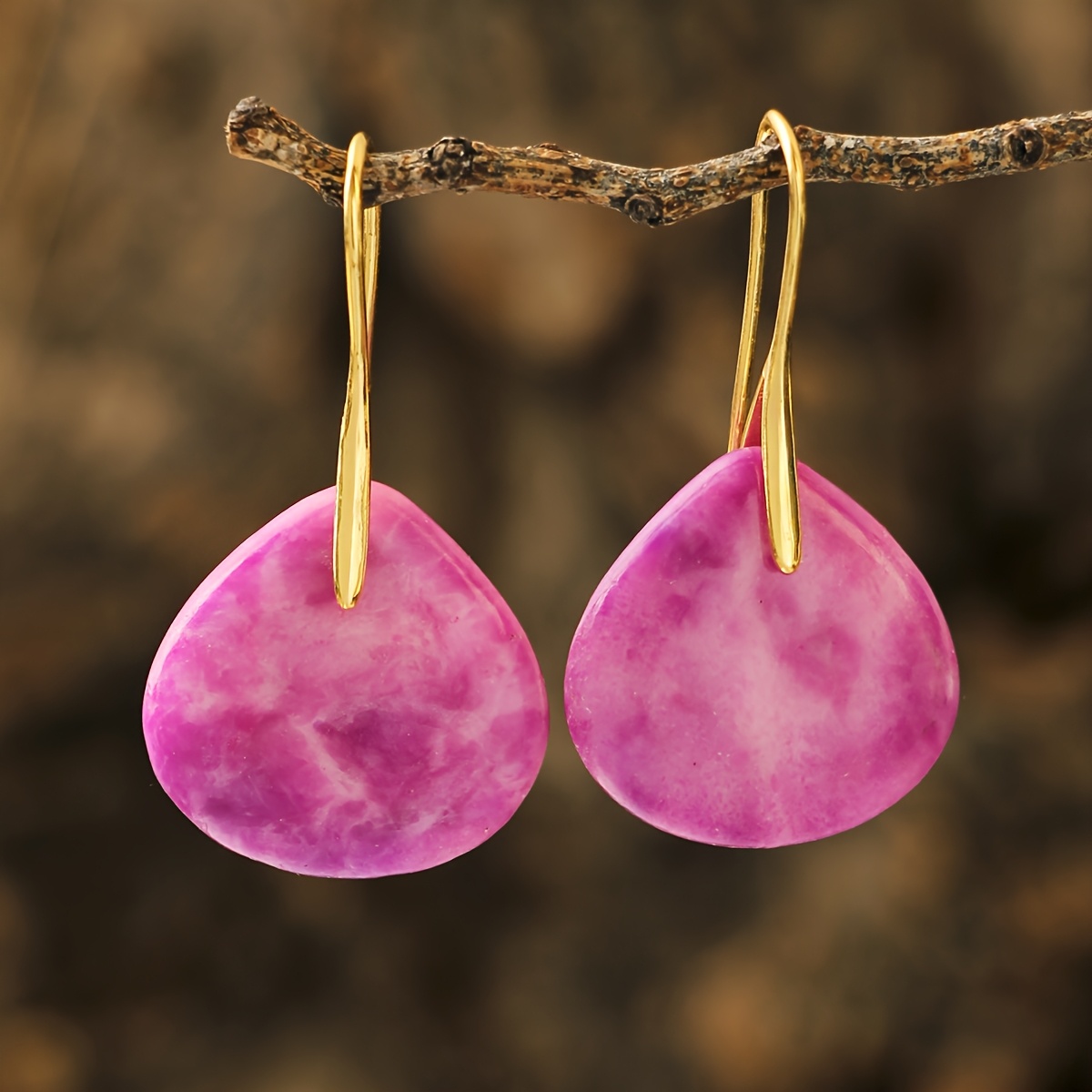 Spring Summer Colorful Stone Drop Earrings for Women