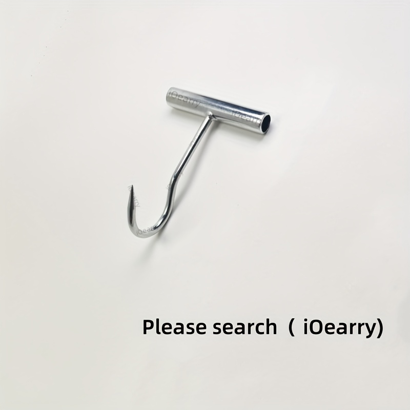 Steel-made T-shaped Hook: 1 Item, Length 19.69 Inches; 1 Item, Length 6.89 Inches; Can Lift The Cover; Roller Shutter Door Switch; Sewage Hook; T-shaped Hook For Cargo Transfer; Sewage Cleaning Tool