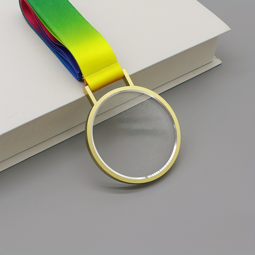 TEMU 1pc Customized Crystal Medals Golden, Silver And Bronze Medals Trophies Exquisite Metal Frame Sports Medals Souvenirs Uv Color Printing Medals