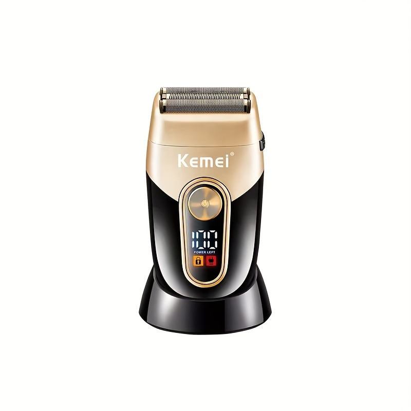 Komei Shaver Double Layer Reciprocating Bald Head Artifact Lcd Digital Display Usb Electric Shaver Ipx4 Electric Shaver Km-3209