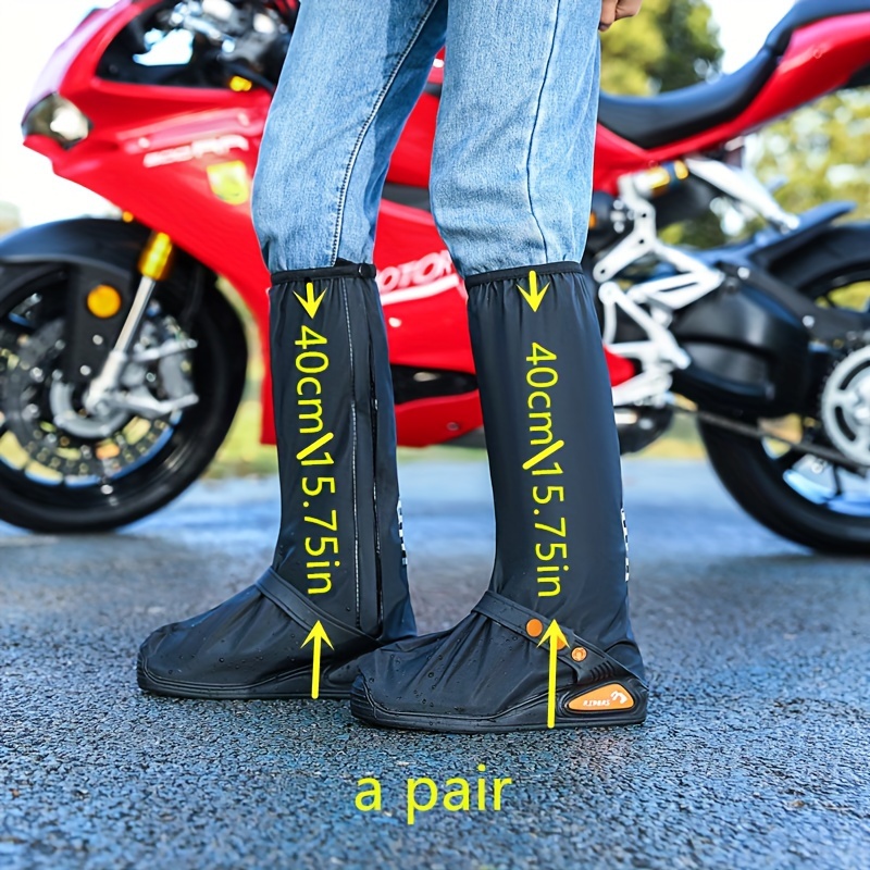 Image of Newly Riding Motorcycle Waterproof Shoes, Fishing Outdoor Travel Shoe Covers, Thickened Sole, Anti-slip And Wear-resistant Strap Shoe Covers