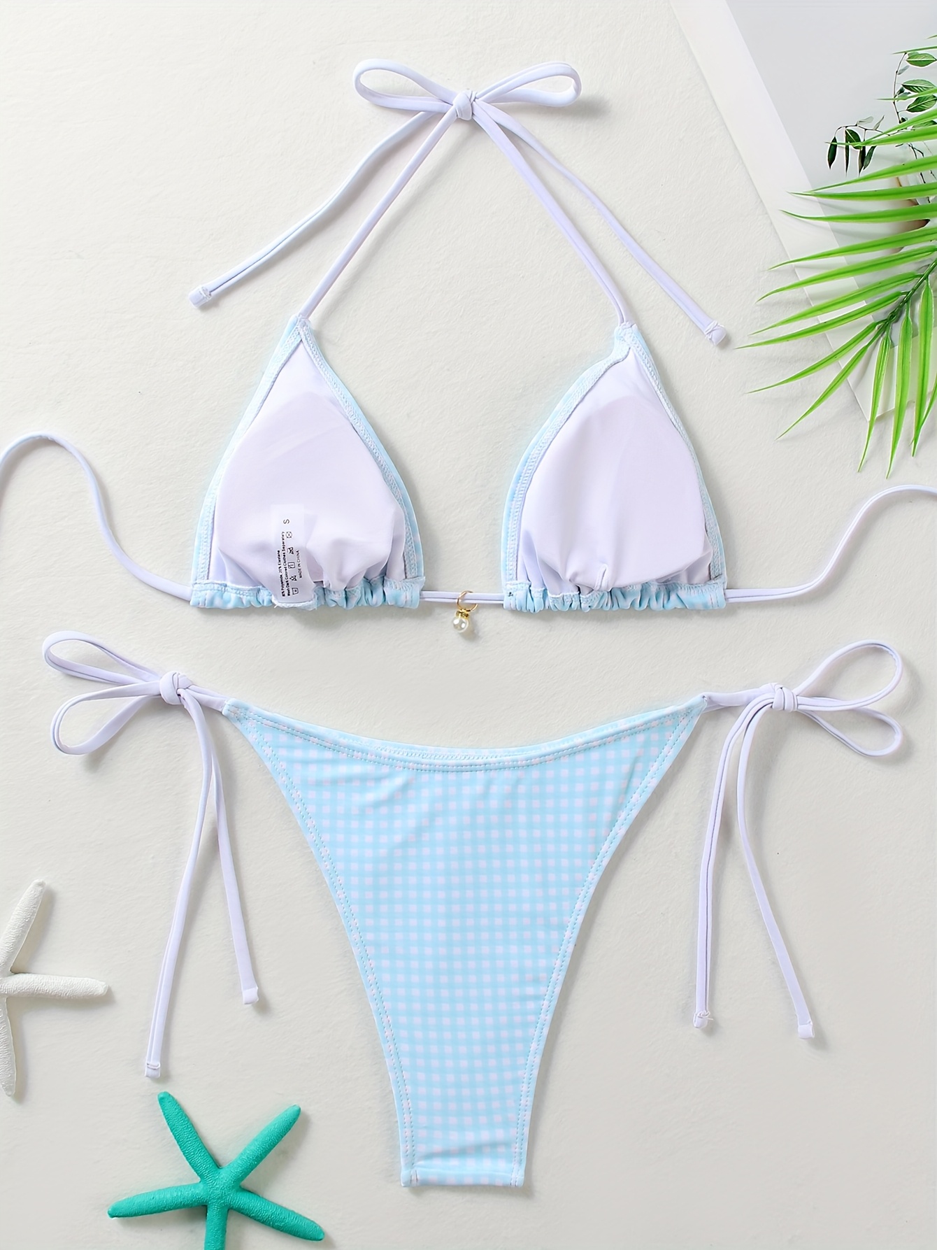 New Multi-Color Bikini 2024 Summer Tie-Up Halter Neck Sexy Triangle Swimsuit for Women