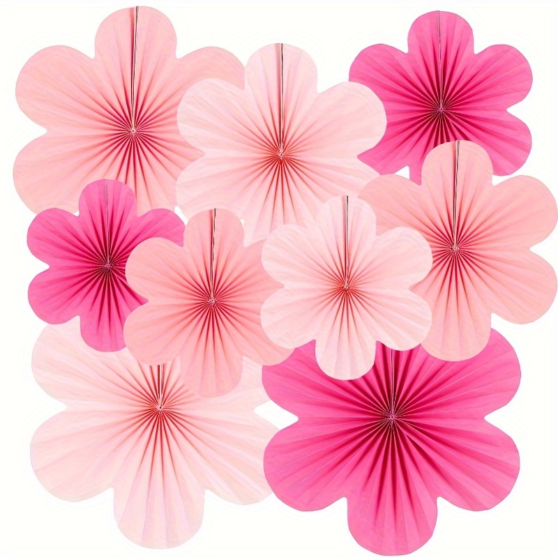 

9pcs Paper Fan Set - For , & Decorations