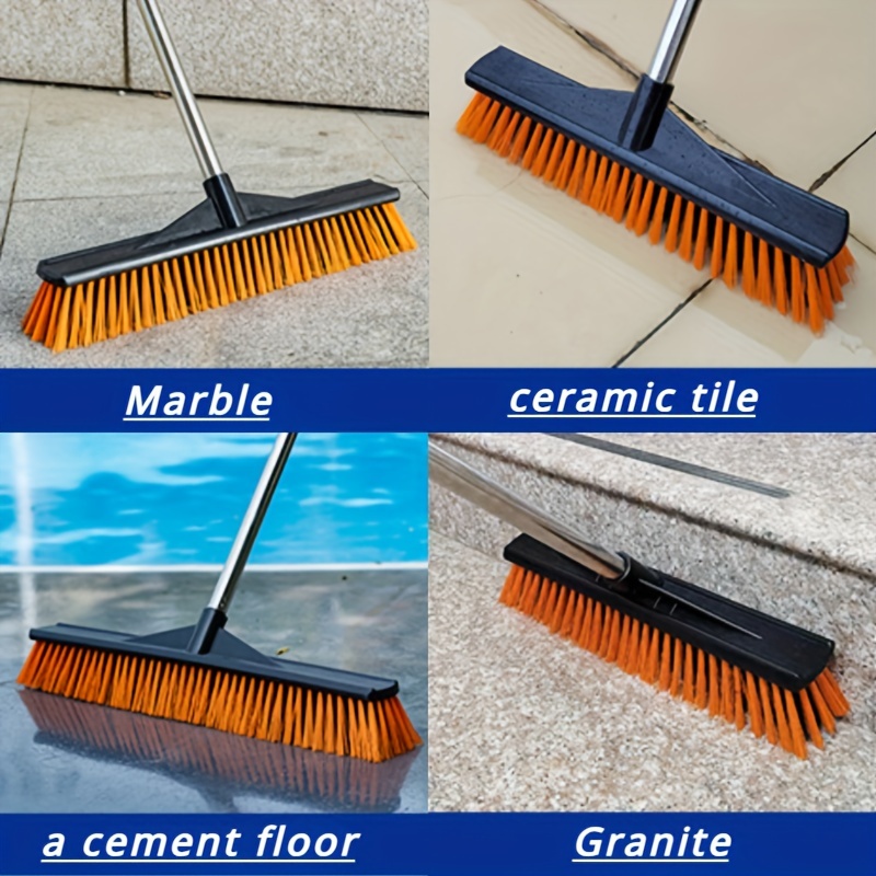 outdoor long handle stiff bristle floor brush multi surface patio broom for yard garden   room wall and tile cleaning details 13